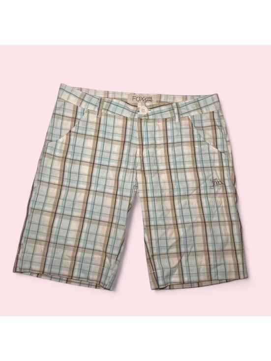Pants - Y2K Fox Girls Blue Plaid Shorts Size 3